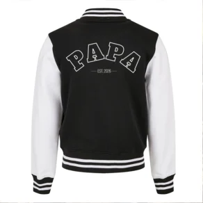 Papa Baseballjack met Naam – Gepersonaliseerd Varsity Jacket